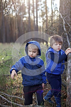 True men friendship, outing of crowed places. Two kids giving high five each other for support