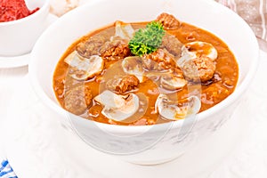 True North German mock turtle soup with mushrooms