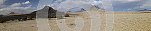True panorama of volcanic cores in the New Mexico desert photo