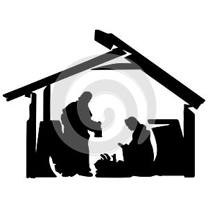 True story christmas nativity scene EPS vector file