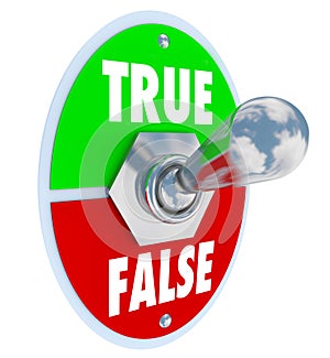 True Vs False Toggle Switch Choose Honesty Sincerity