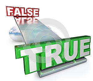 True Vs False Truth Against Lies Balance See-Saw
