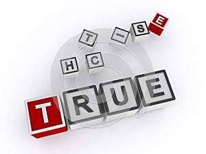 true word block on white