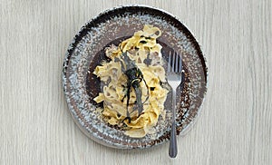 Truffle Mushroom Fettucini for lunch time photo