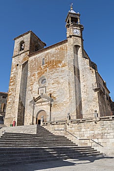 Trujillo main square. Church of San Martin Tours (Trujillo, Caceres, Spain