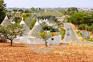 Trulli in the countryside of the Itria valley