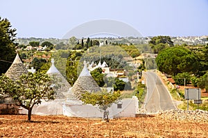 Trulli in the countryside of the Itria valley