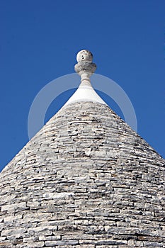 Trulli roof on blue sky