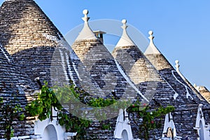 Trulli roofs in Alberobello, Italy