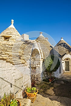 Trullo houses in Alberobello, a traditional Apulian dry stone hut
