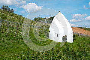 Trullo or round house in Flonheim, Rheinhessen, Rheinland Pfalz, Germany