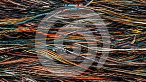 Truly Seamless Tile of Colorful Computer Cables and Wires Abstract Background - Generative AI. With the option to seamlessly tile