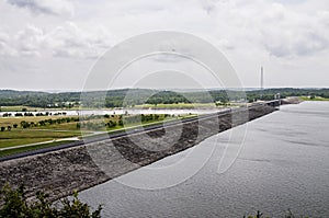 Truman lake and dam at Warasaw Missouri USA photo