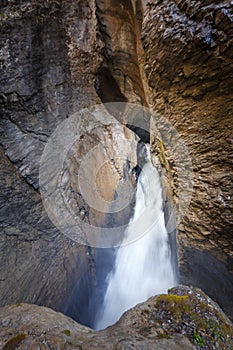 Trummelbach waterfall is the biggest waterfall in Europe, inside