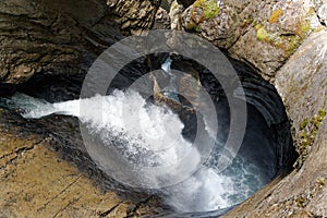 The Trummelbach waterfall at Lauterbrunnen Switzerland