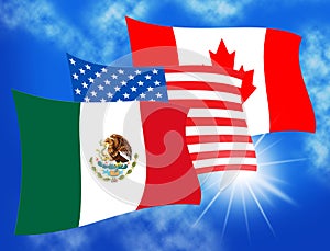 Trump Nafta Negotiate Deal With Canada And Mexico - 3d Illustration