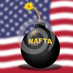 Trump Nafta Negotiation Deal With Canada And Mexico - 3d Illustration