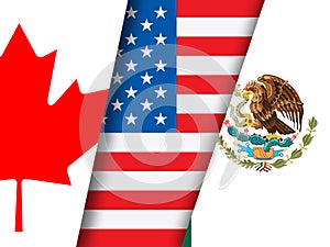 Trump Nafta Negotiation Deal With Canada And Mexico - 3d Illustration