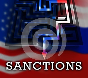 Trump Russia Sanctions Monetary Embargo Against Russian Federation - 3d Illustration