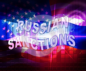 Trump Russia Sanctions Monetary Embargo On Russian Federation - 2d Illustration