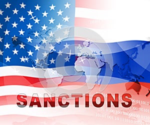 Trump Russia Sanctions Monetary Embargo On Russian Federation - 2d Illustration