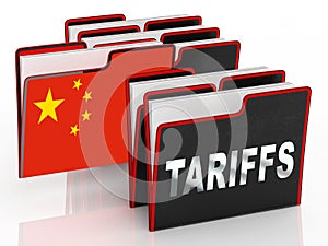 Trump Trade Tariffs On China As Payment And Penalty - 3d Illustration