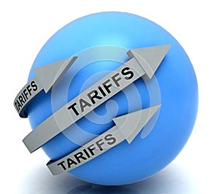 Trump Trade Tariffs On China As Tax And Penalty - 3d Illustration