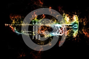 Trumpet Abstract Jazz Smoke