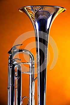 Trumpet Bell on Gold Background