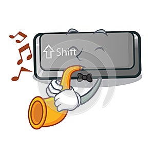 With trumpet button shift in the cartoon shape