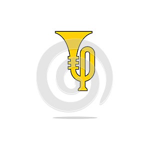 Trumpet color thin line icon.Vector illustration