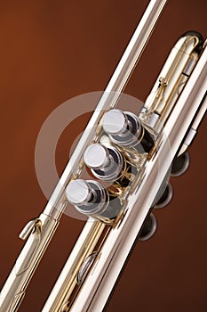 Trumpet Cornet Isolated on Gold