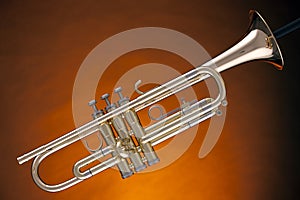 Trumpet Cornet Isolated On Yellow