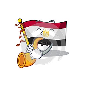 With trumpet flag egypt folded in mascot cupboard