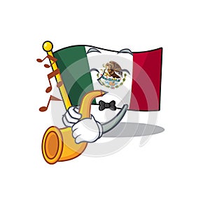 With trumpet flag mexico isolated with the character