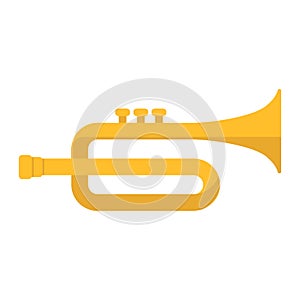 Trumpet flat icon, music and instrument