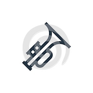 trumpet icon vector from cinco de mayo concept. Thin line illustration of trumpet editable stroke. trumpet linear sign for use on photo