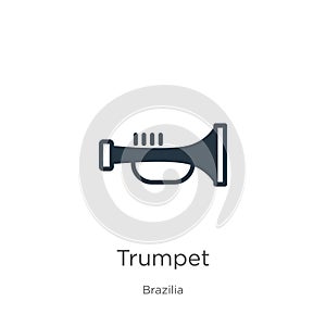 Trumpet icon vector. Trendy flat trumpet icon from brazilia collection isolated on white background. Vector illustration can be photo