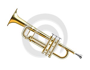 Trumpet isolated photo