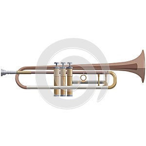 Trumpet, music icon, flat vector isolated illustration. Wind musical instrument.