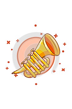 Trumpet musical instrument icon cartoon illustration