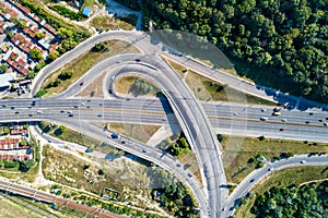 Trumpet traffic interchange in Kiev, Ukraine