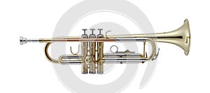 Trumpet, Trumpets, Golden Trumpet Brass Classical Music Instrument Isolated on White background, Musician, Hobby