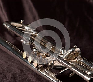 Trumpet valves on black