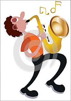 Trumpeter having a good time