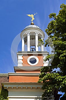 Trumpeting Angel on dome former St. James Church