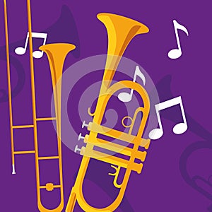 Trumpets instruments musical icons