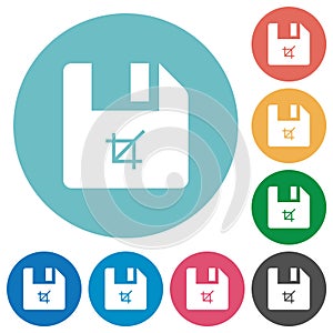 Truncate file flat round icons