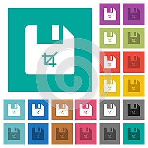 Truncate file square flat multi colored icons