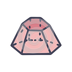 truncated hexagonal pyramid color vector doodle simple icon
